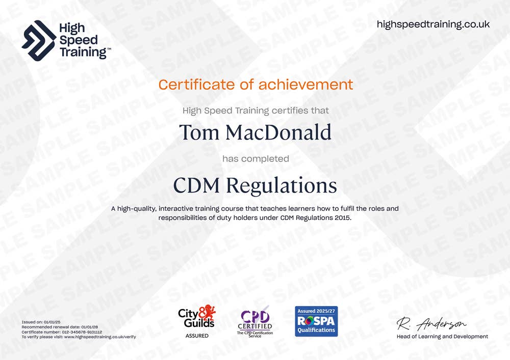 Sample CDM Regulations training