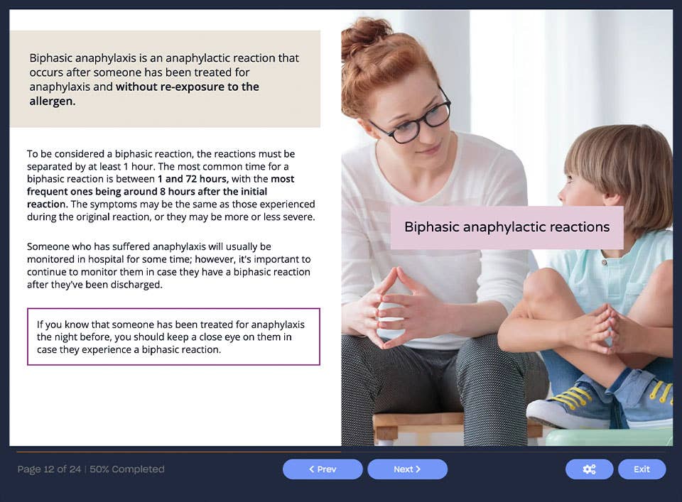 Screenshot 02 - Anaphylaxis Awareness
