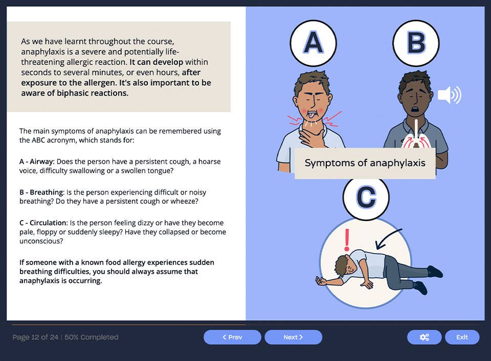 Screenshot 01 - Anaphylaxis Awareness