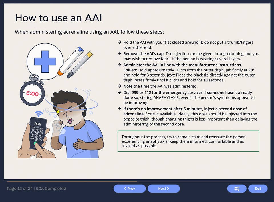 Screenshot 03 - Anaphylaxis Awareness
