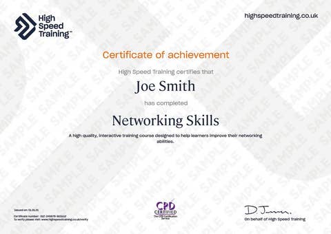 Networking Skils - Example Certificate
