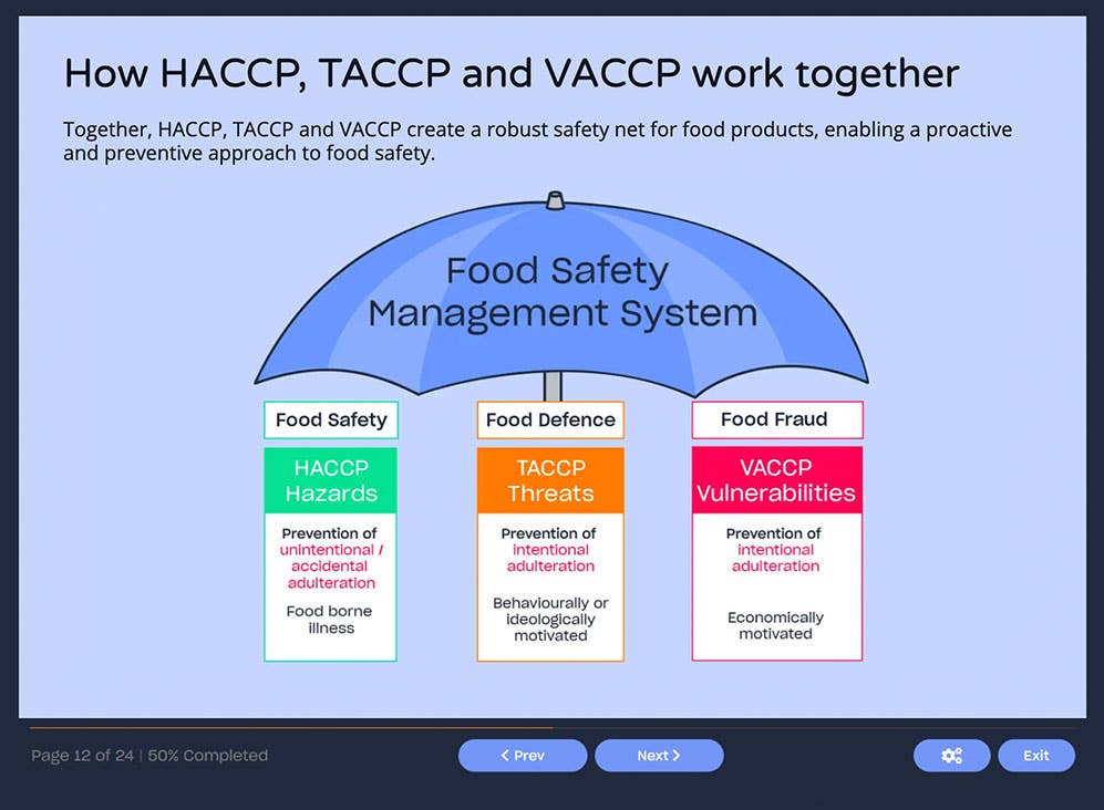 Course screenshot explaining key terms