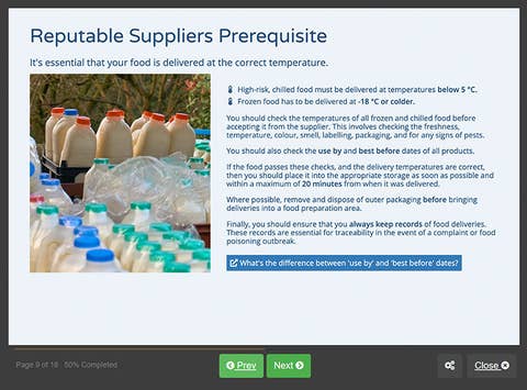 Course screenshot for Reputable Suppliers Prerequisite