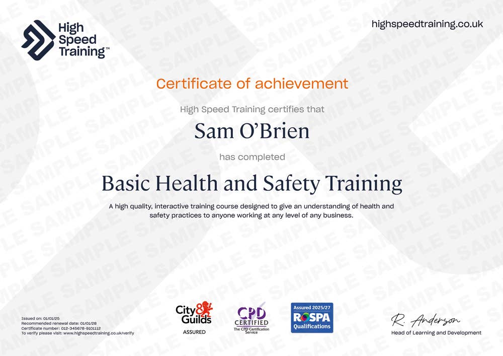 Sample Basic Health and Safety Training