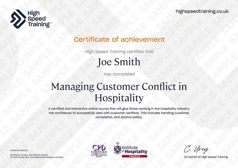 Sample Managing Customer Conflict In Hospitality