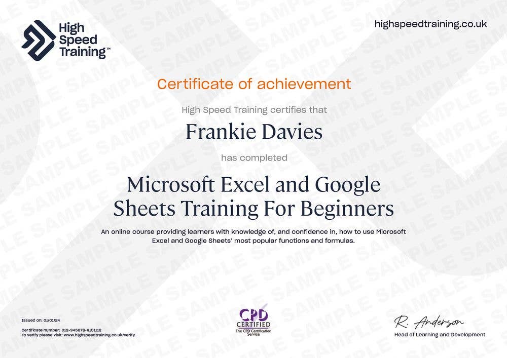 Excel & Google Sheets For Beginners | Online Course