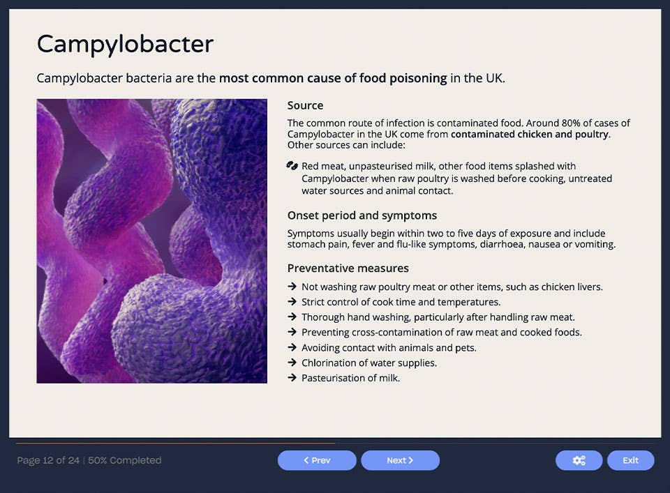 Course screenshot - Campylobacter