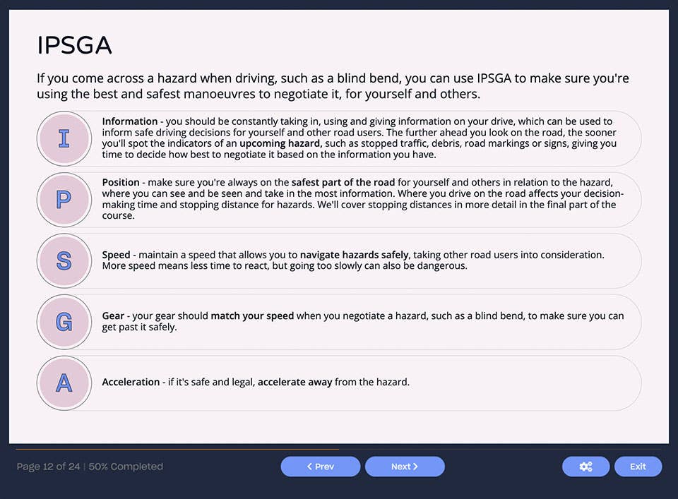 Course screenshot 