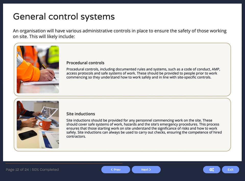 Course screenshot showing the downloadable module summaries