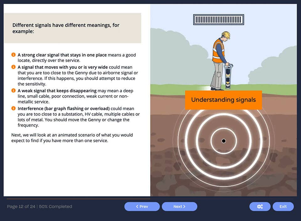 Course screenshot on how to understand signals